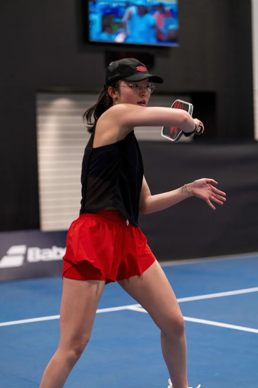 Emma Li playing pickleball