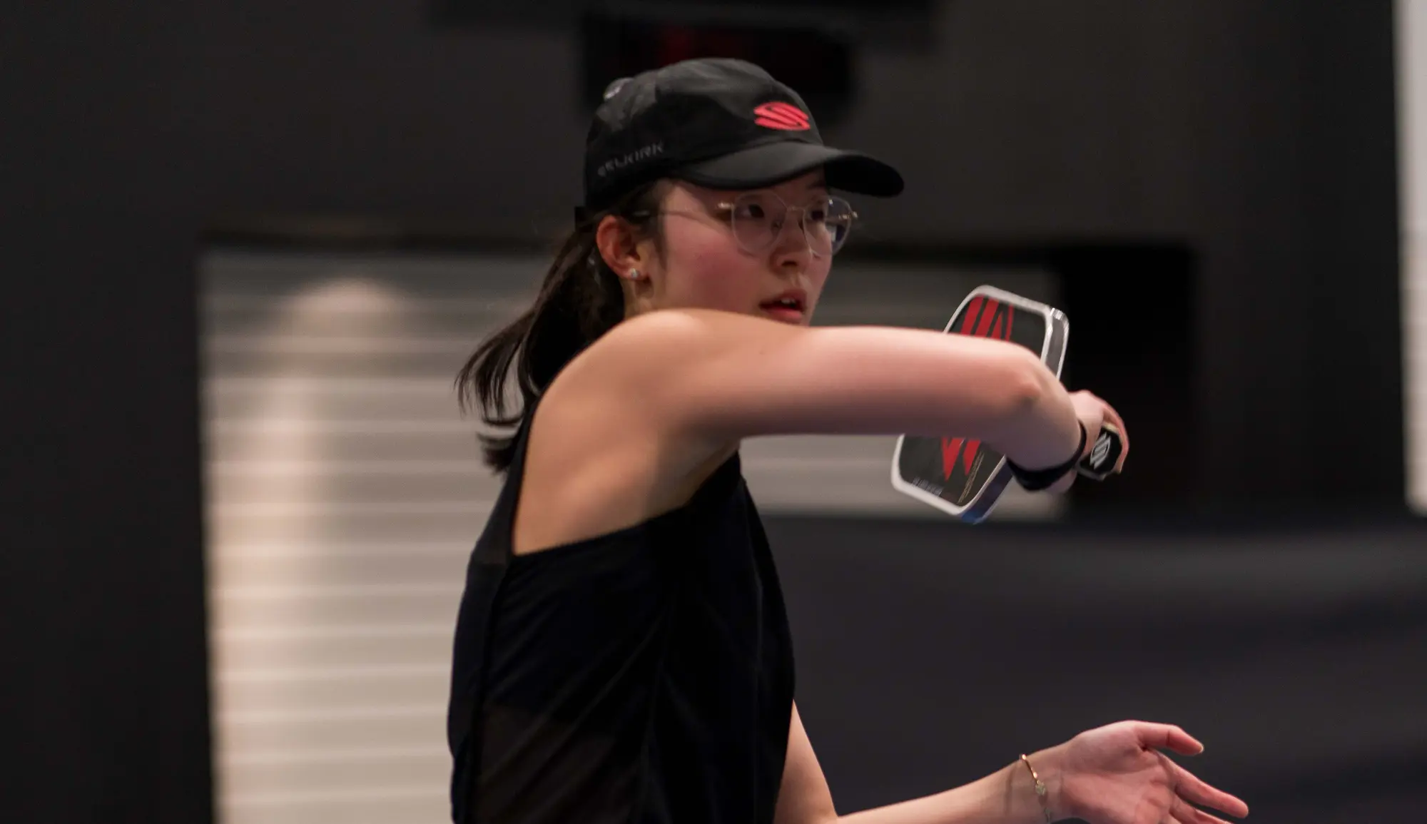 Emma Li, LØCKD Pro Athlete, in ready position